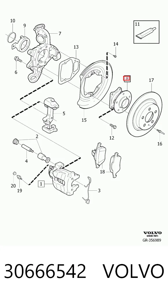 30666542 Volvo Ступица задняя