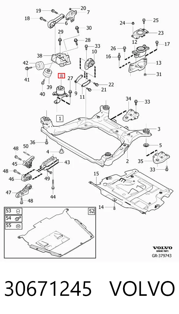 30671245 Volvo Подушка передней опоры двигателя