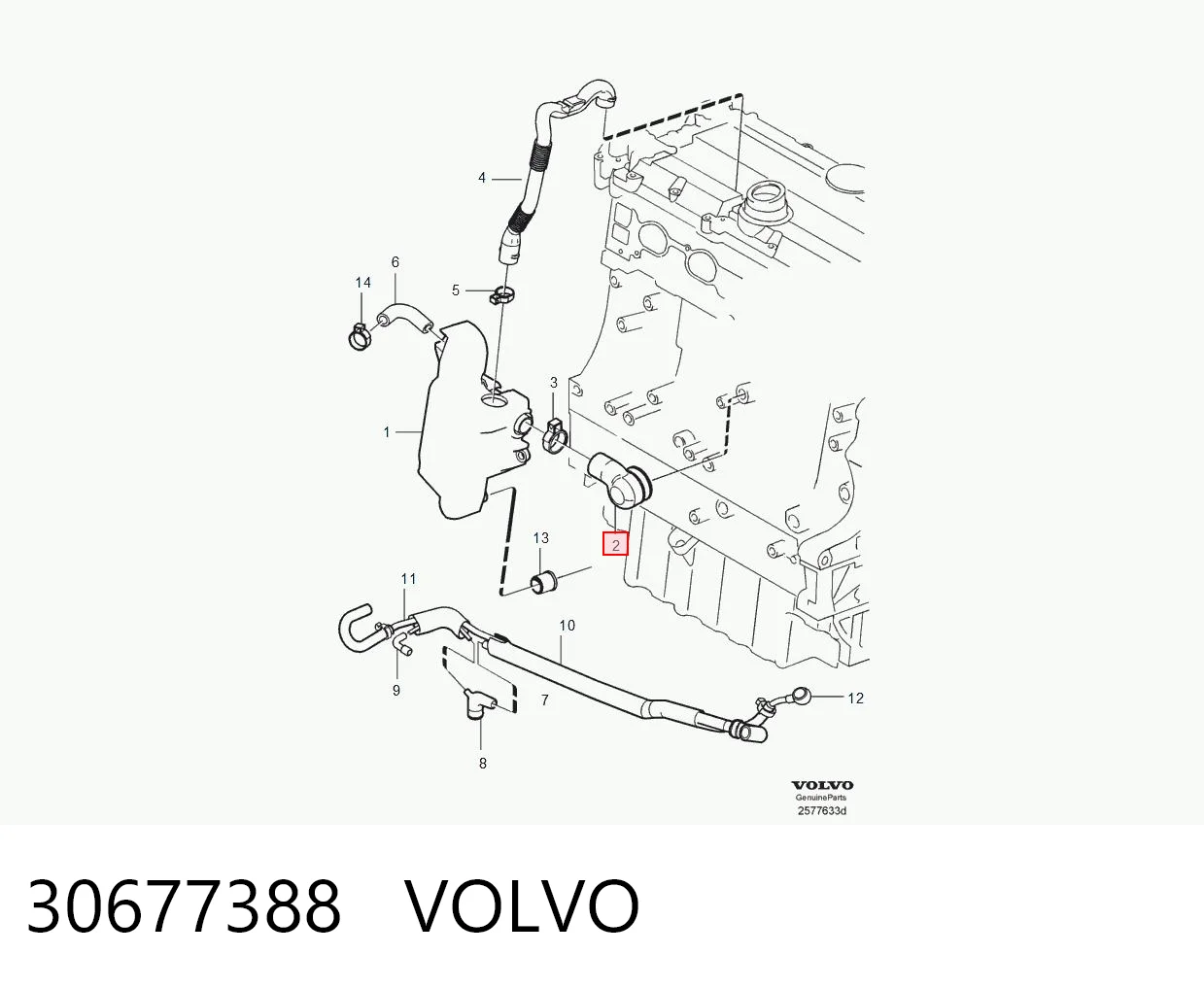 30677388 Volvo Шланг для удаления воздуха