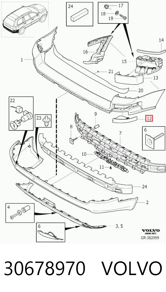 30678970 Volvo Левый катафот бампера