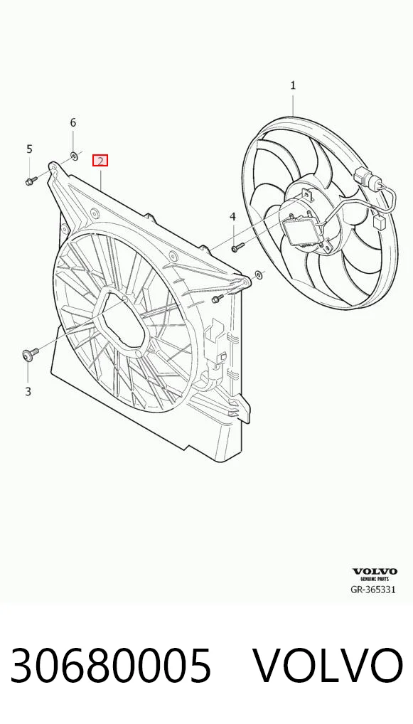 30680005 Volvo Рамка вентилятора