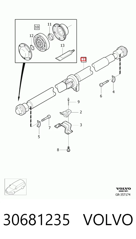 Кардан задний BB3350 Posterparts