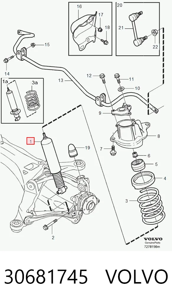 30681745 Volvo Амортизаторы задние
