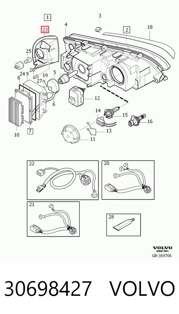 30698427 Volvo Передний фонарь указателя поворота