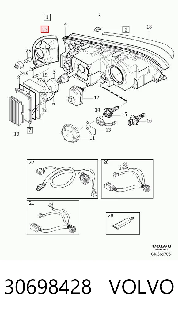 30698428 Volvo Поворотник правый