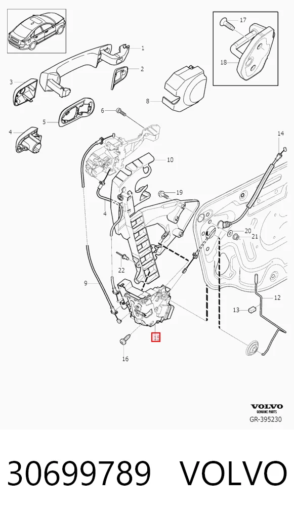 30699789 Volvo Внутренний дверной замок