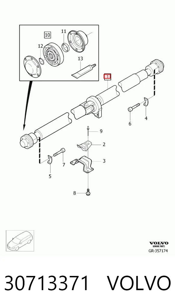 30713371 Volvo Карданный вал заднего моста
