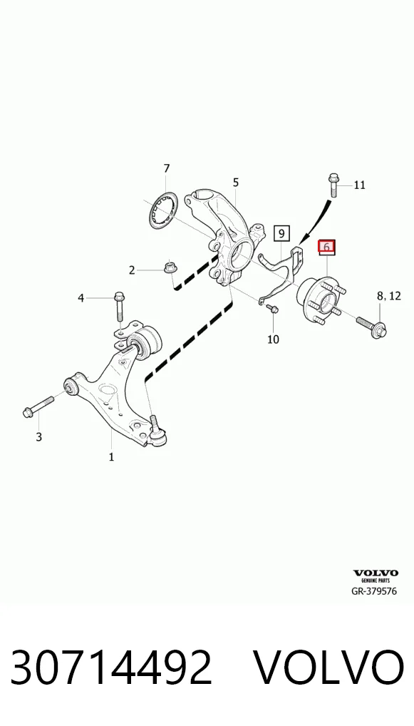 30714492 Volvo Ступица колеса передняя