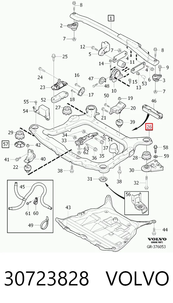 Подрамник передней подвески на Volvo XC90  