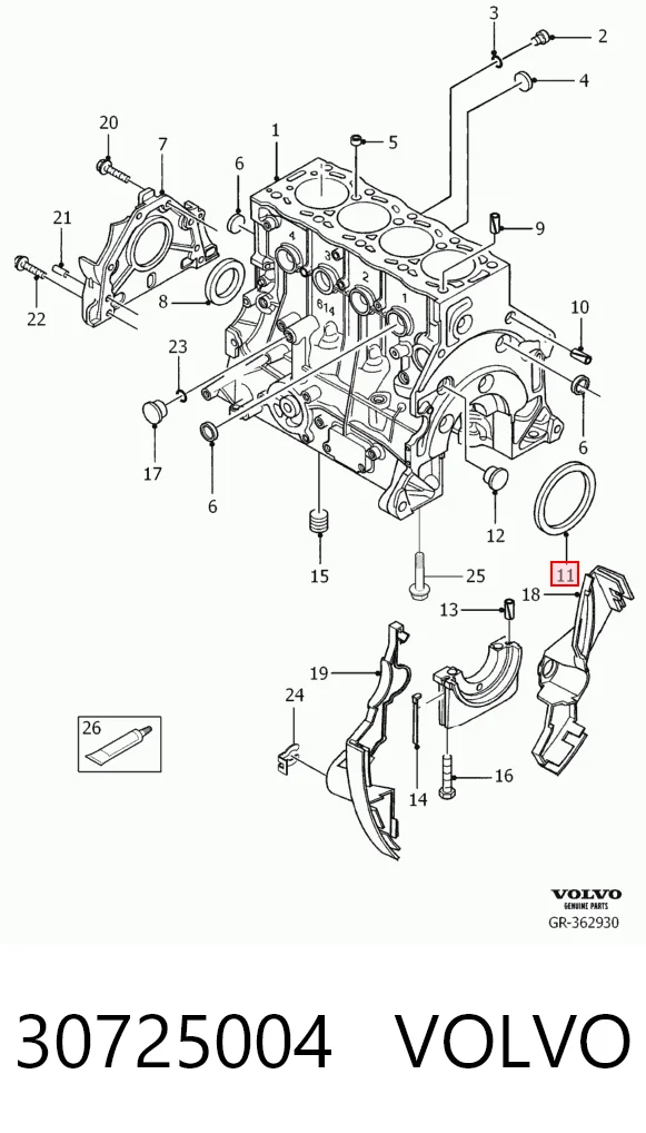 Сальник коленвала коренной Case 5144800