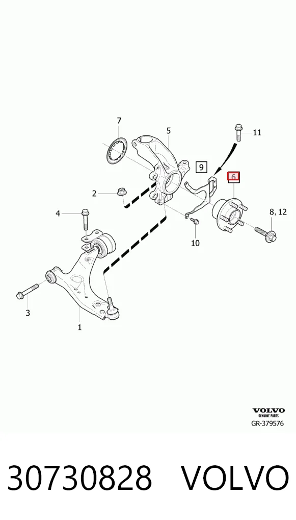 30730828 Volvo Ступица колеса передняя