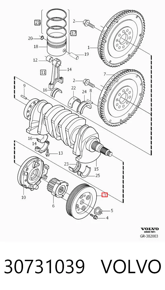 30731039 Volvo Шкив коленчатого вала