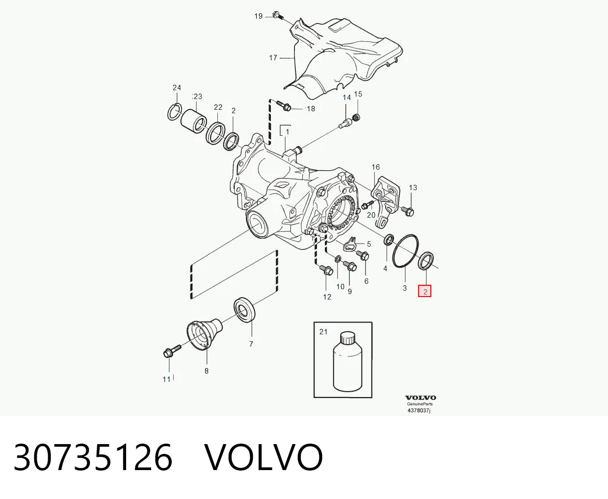 30735126 Volvo Сальник редуктора переднего моста