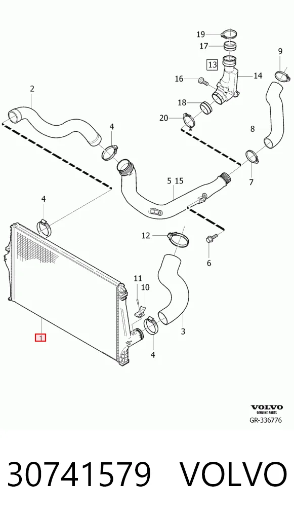 30741579 Volvo Охладитель наддувочного воздуха