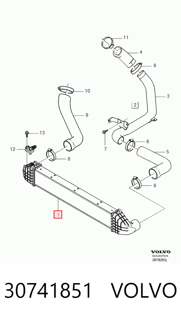 30741851 Volvo Охладитель наддувочного воздуха