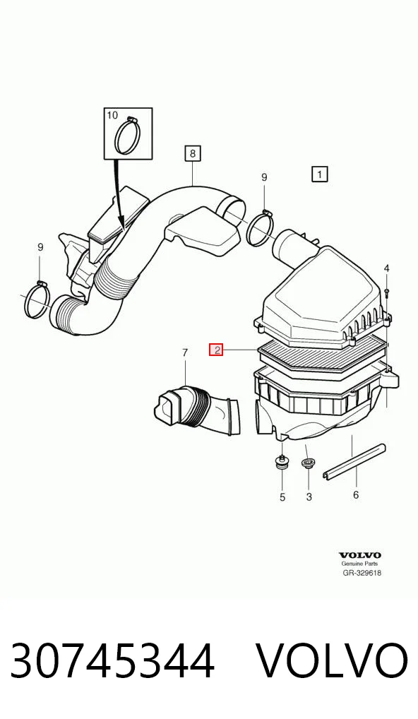 30745344 Volvo Воздушный фильтр двигателя