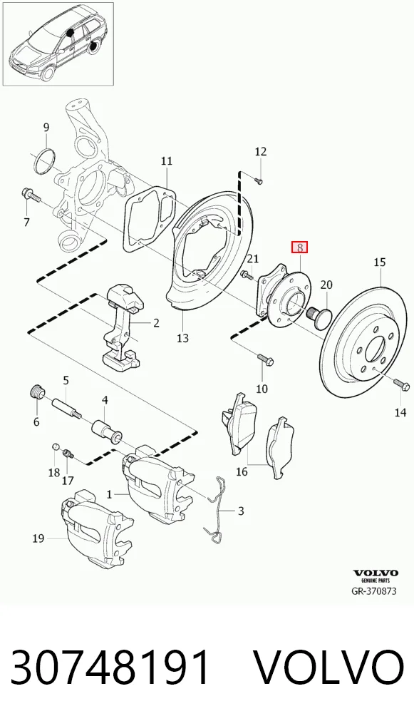 30748191 Volvo Ступица задняя