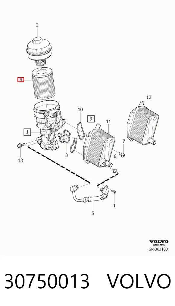30750013 Volvo Масляный фильтр двигателя