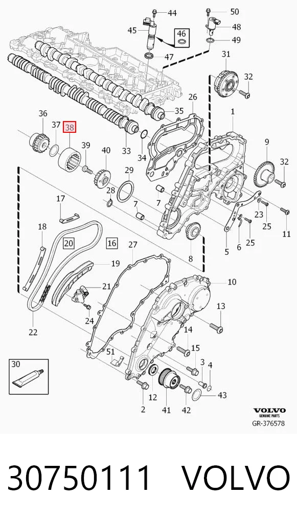 30750111 Volvo Муфта шкива генератора, эластичная