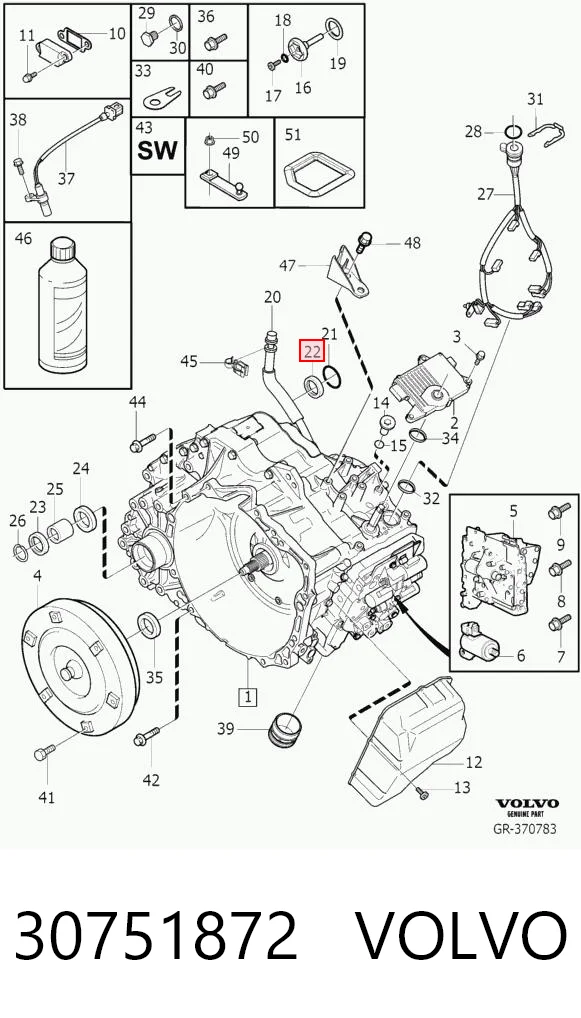 30751872 Volvo Сальник АКПП/КПП (выходного/вторичного вала)