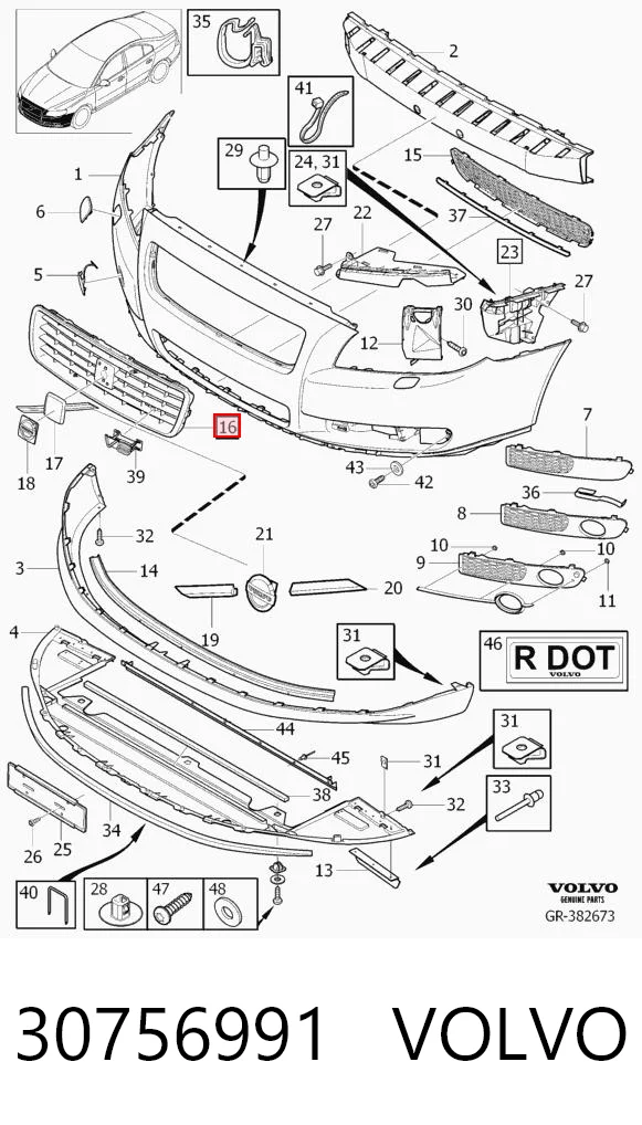 30756991VOLVO-Решеткарадиатора