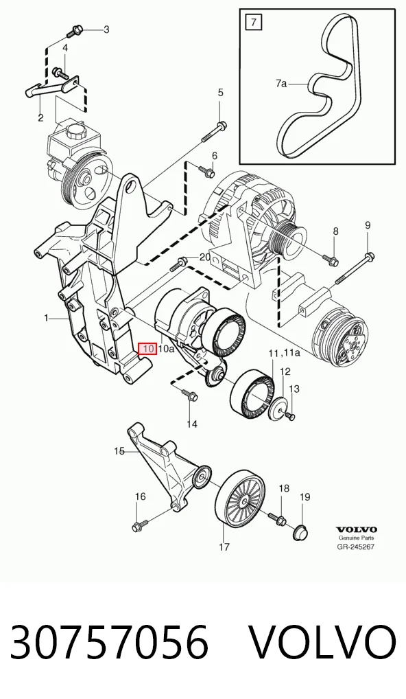 30757056 Volvo Натяжитель клинового ремня