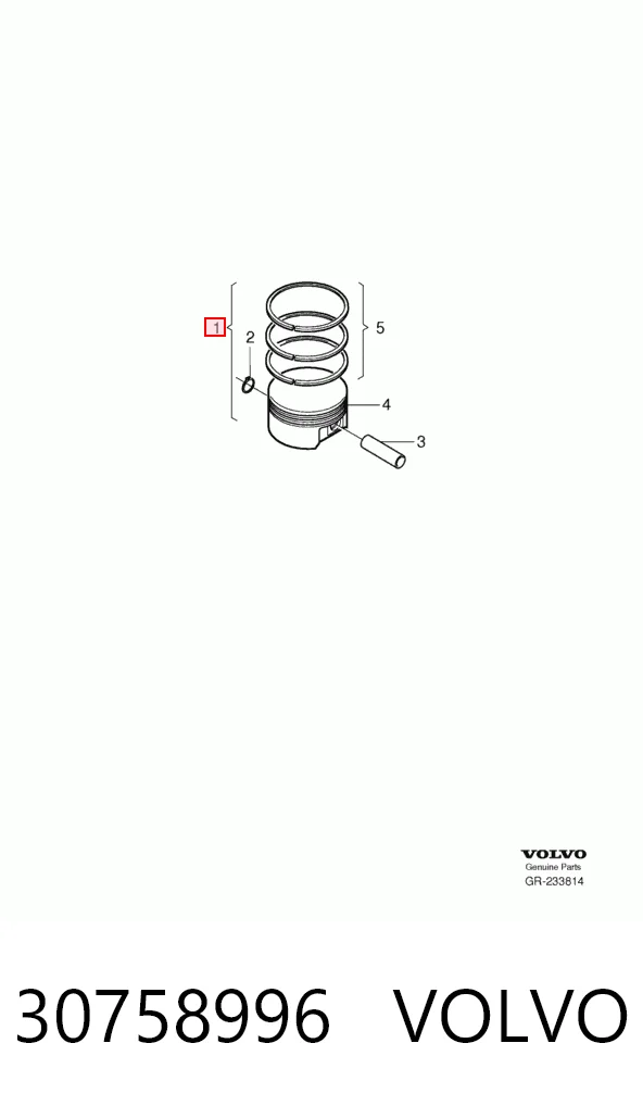 Поршень в комплекте на 1 цилиндр, STD на Volvo XC70 II BZ