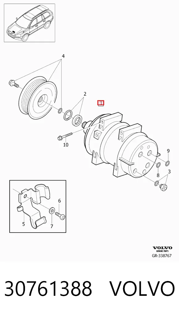 30761388 Volvo Компрессор хладагента