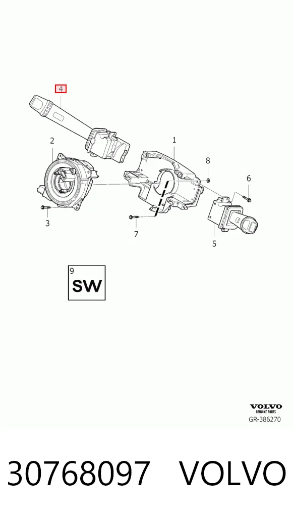 30768097 Volvo Левый подрулевой переключатель