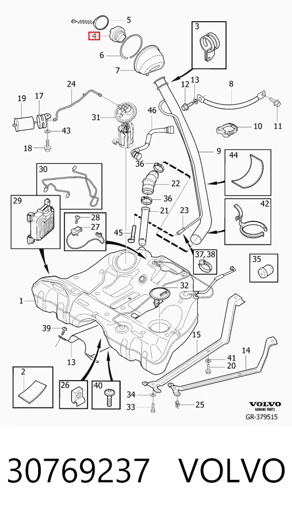 30769237 Volvo Крышка топливного Бака