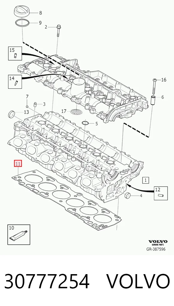 Прокладка головки блока на Volvo S80 II AS, AR