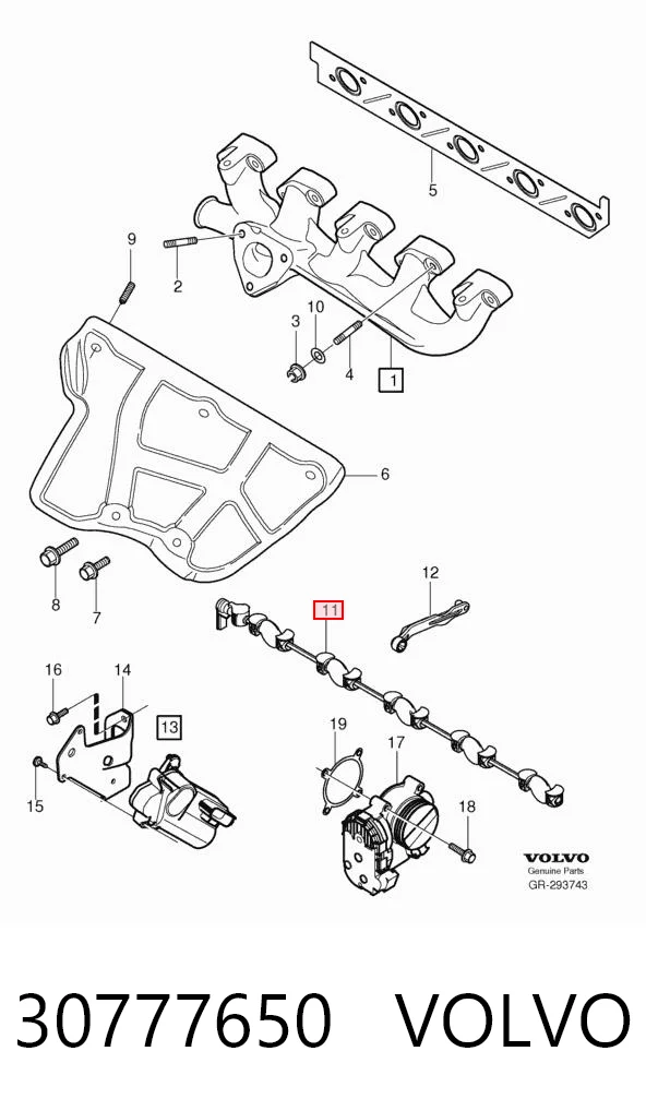 30777650 Volvo Вихревая заслонка коллектора
