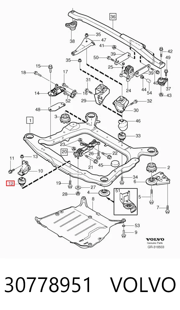 30778951 Volvo Подушка (опора) двигателя правая передняя