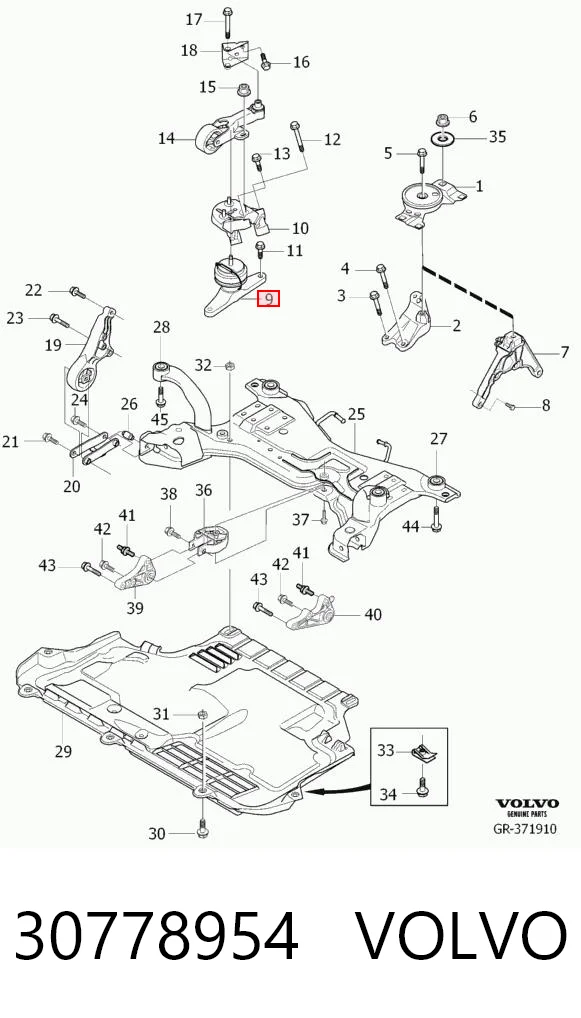30778954 Volvo Правая подушка двигателя
