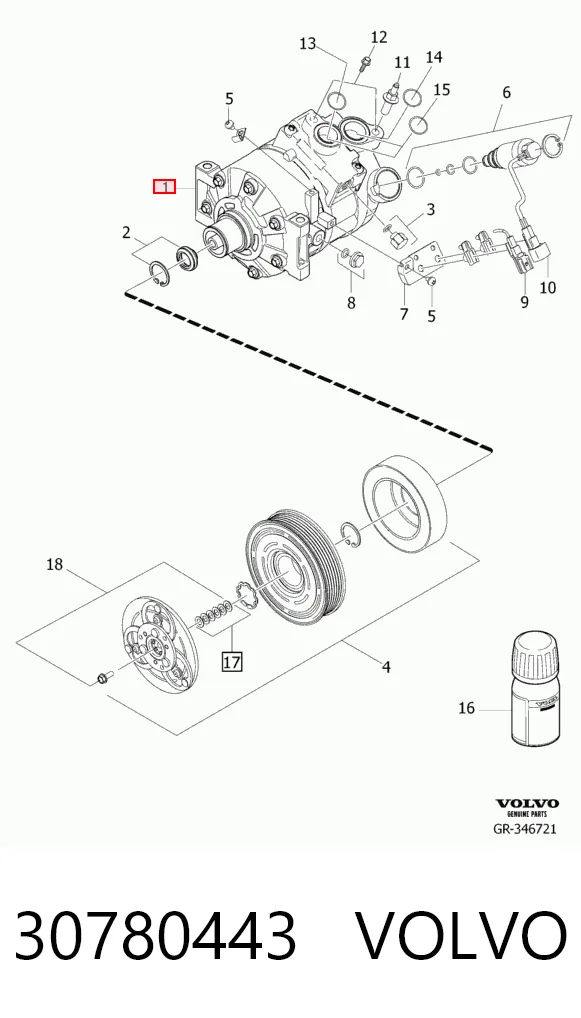 30780443 Volvo Компрессор хладагента