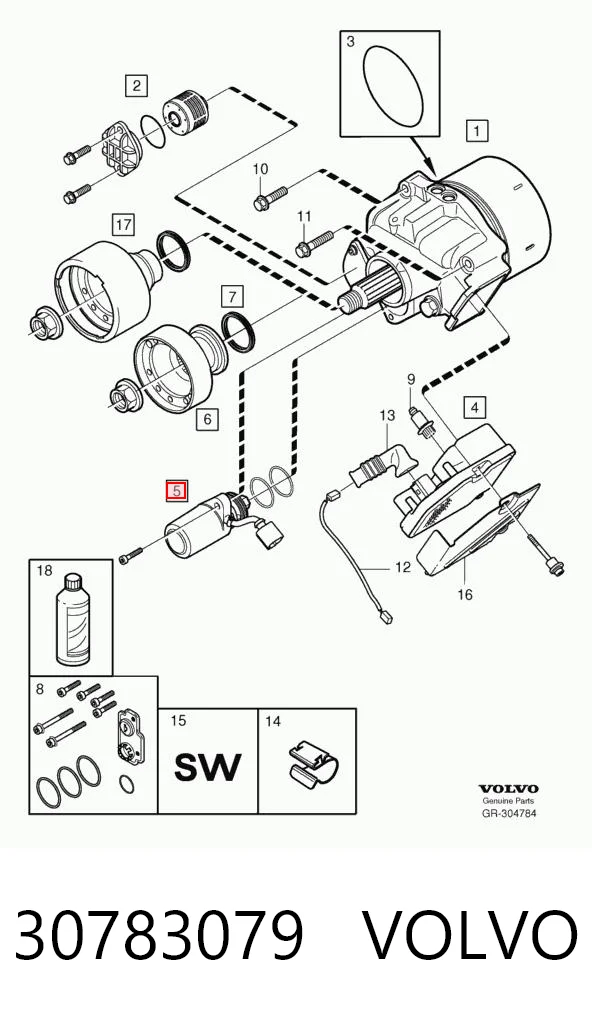 30783079 Volvo Насос муфты Haldex