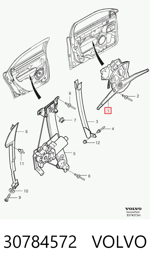 30784572 Volvo Механизм стеклоподъемника передней левой двери