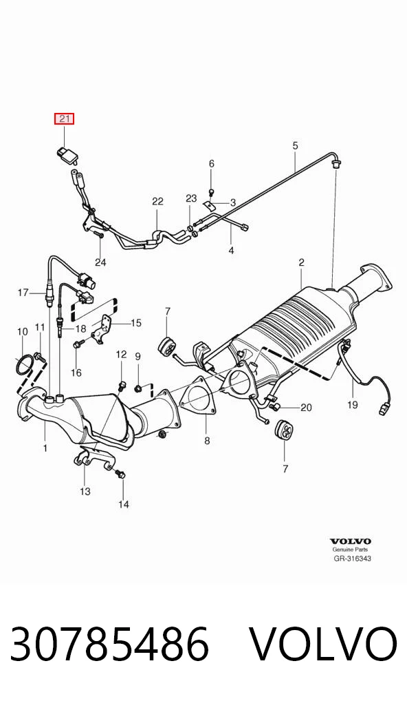 30785486 Volvo Датчик давления выхлопных газов