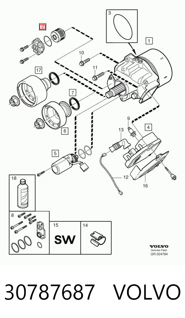 30787687 Volvo Фильтр муфты Haldex