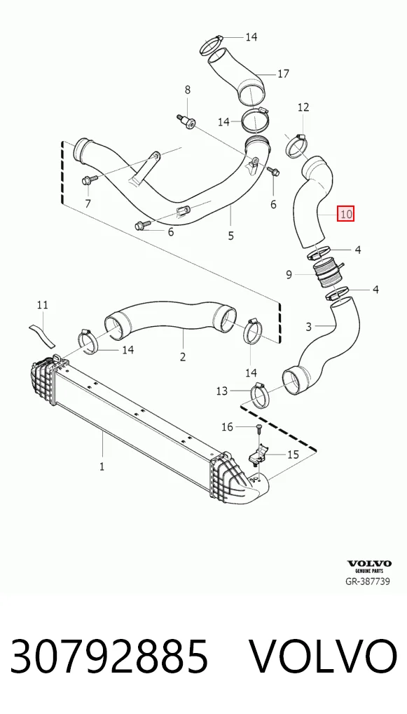 30792885 Volvo Патрубок интеркуллера