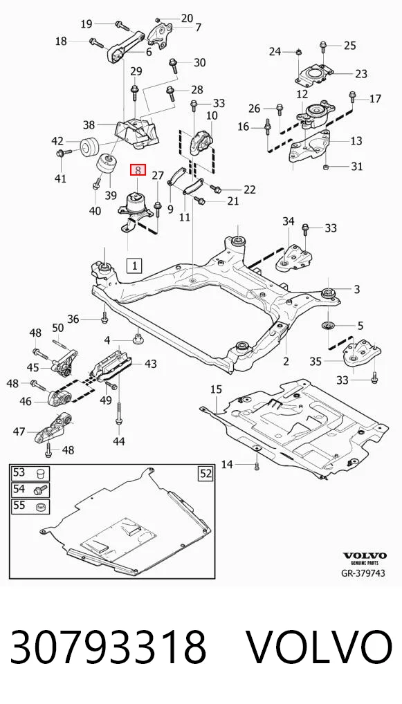 30793318 Volvo Подушка передней опоры двигателя