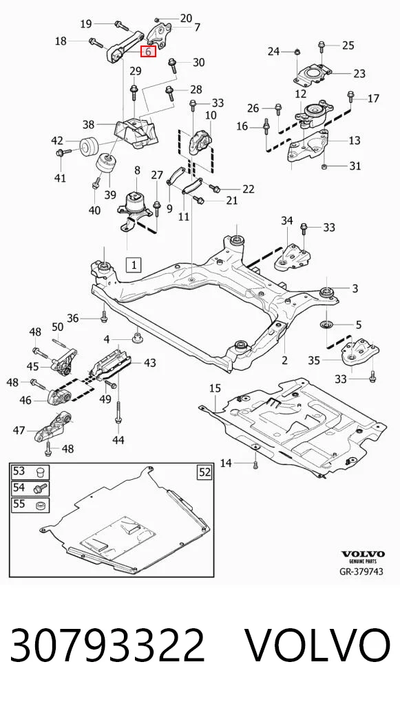 30793322 Volvo Правая подушка двигателя