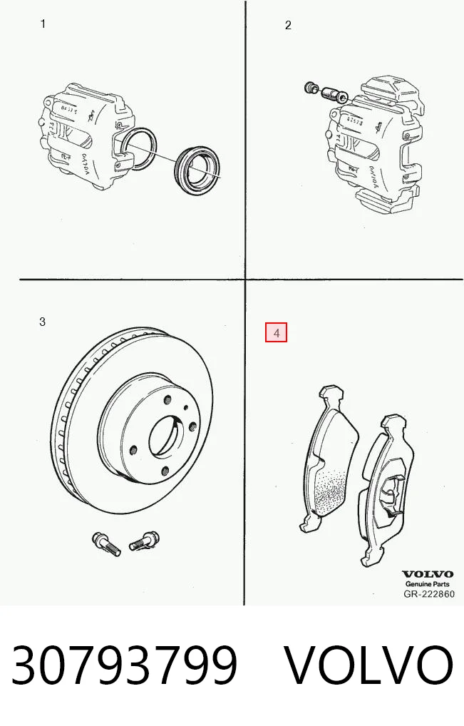 30793799 Volvo Колодки передние