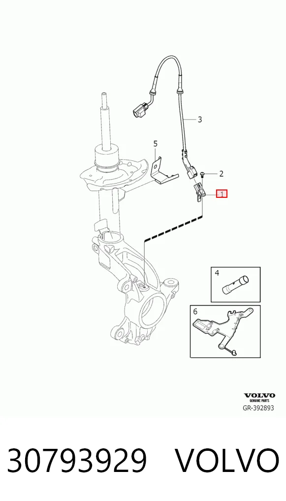 30793929 Volvo Датчик ABS передний правый