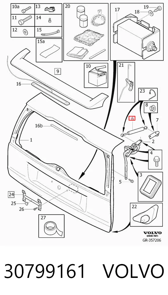 30799161 Volvo Амортизатор крышки багажника