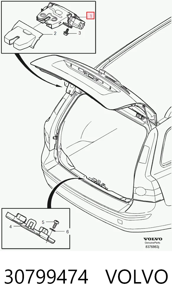 30799474 Volvo Замок пятой двери