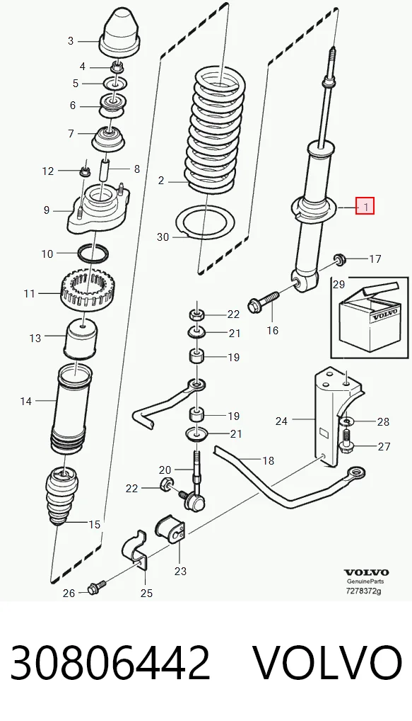Амортизатор задний VOLVO 30806442