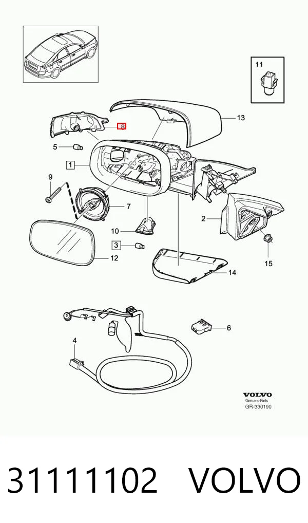 31111102 Volvo Указатель поворота зеркала правый