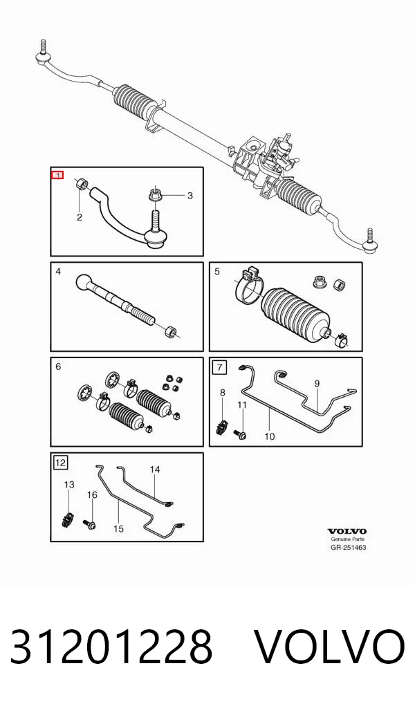 31201228 Volvo Наружный наконечник рулевой тяги