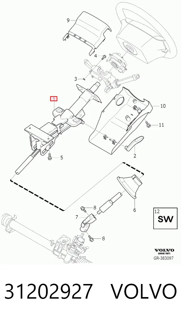  Рулевая колонка Volvo XC90 